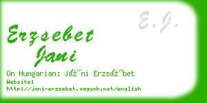 erzsebet jani business card